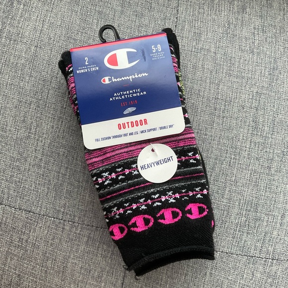 Champion Women Black and Pink Athletic Socks - Picture 2 of 6